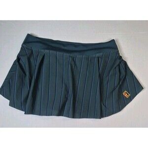 Nike Court Club Dri-Fit Tennis Skort Womens Size XL Teal Green Striped Pleated